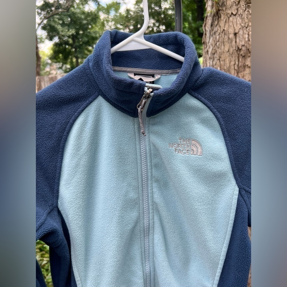 ▶️ The North Face ◀️ Fleece full zip jacket. Blue / baby blue. Size Small. - Picture 2 of 8